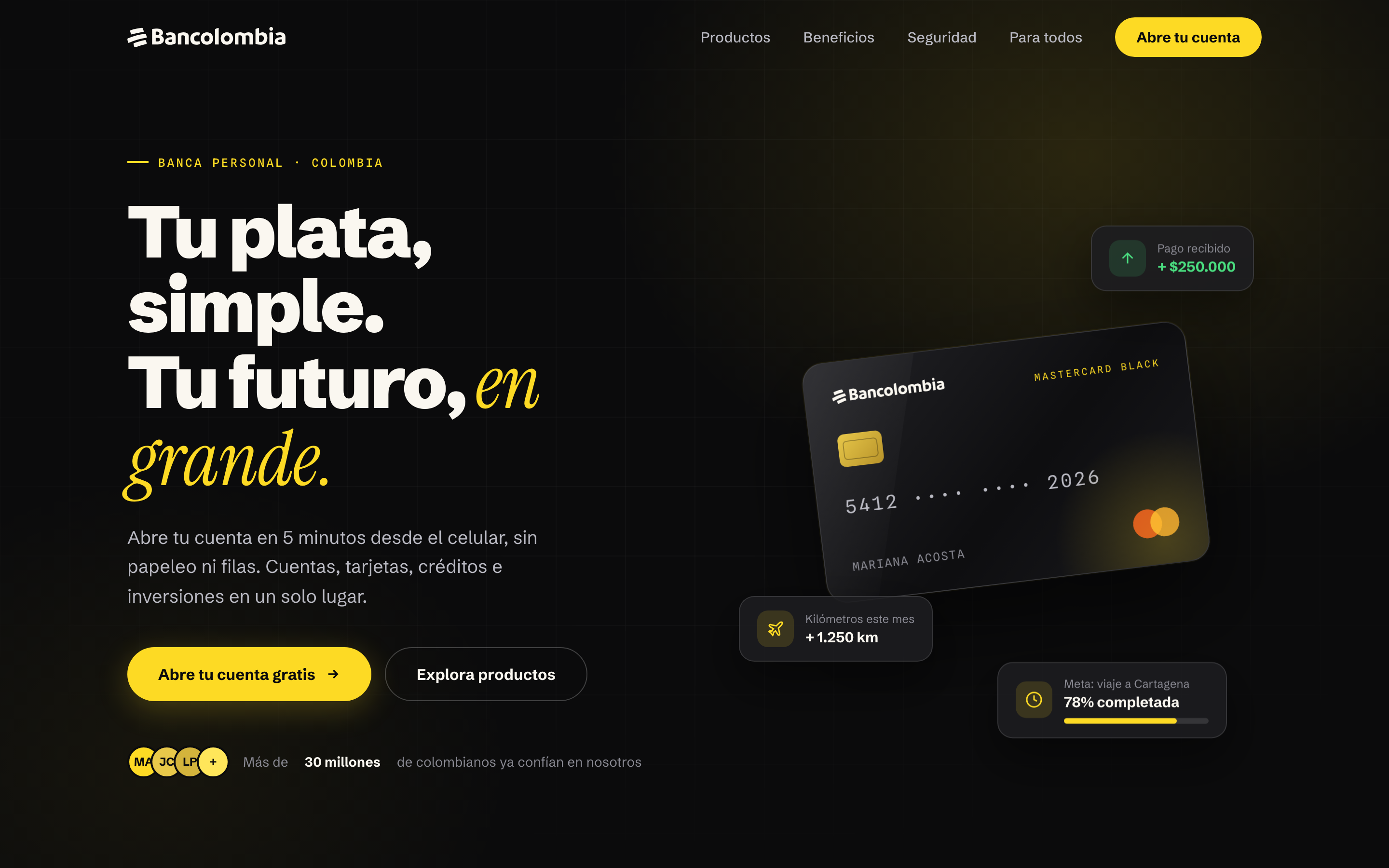 Rediseño de Bancolombia hecho con Claude Code