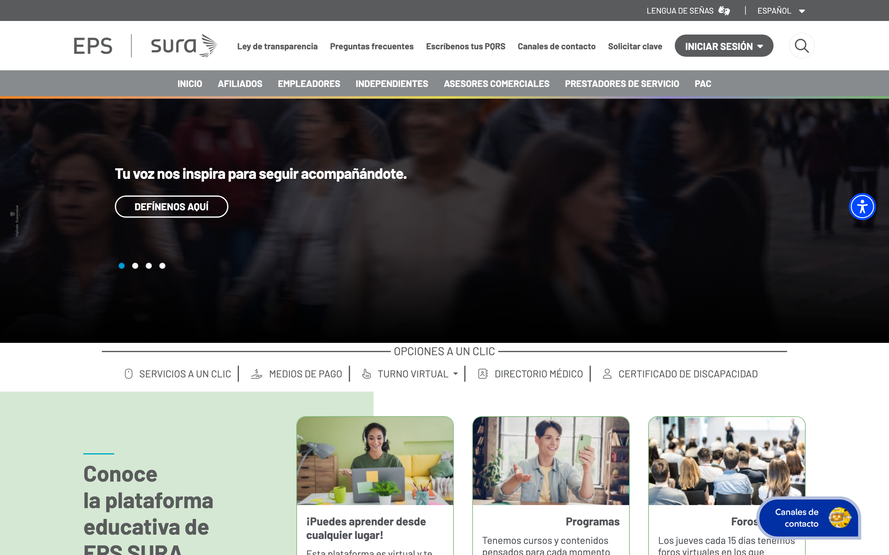 Página actual de EPS SURA