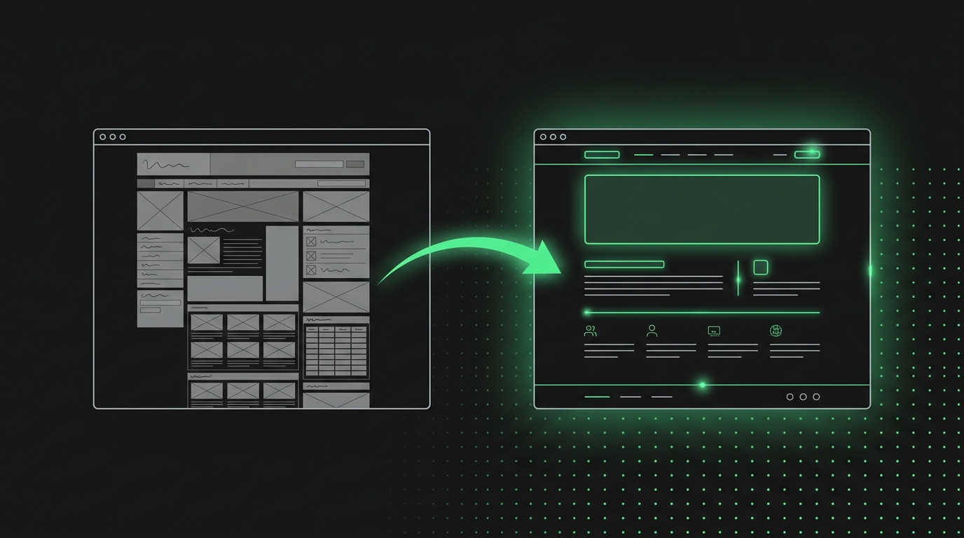 Una web vieja y gris transformándose en una web moderna